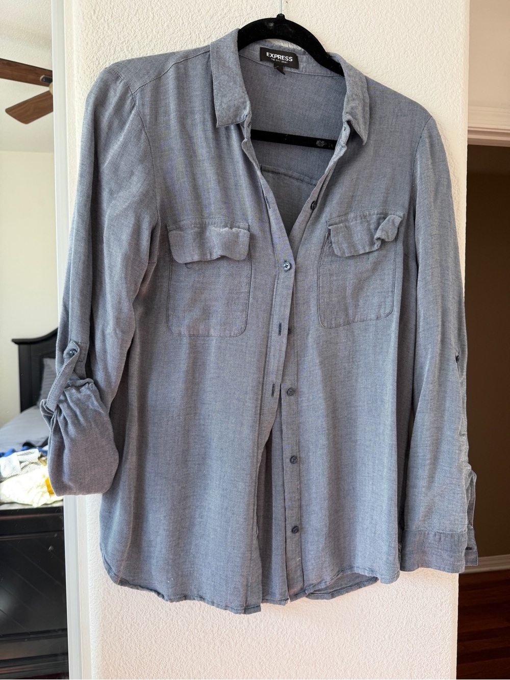 Express The City Shirt in Light Denim Blue